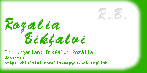 rozalia bikfalvi business card